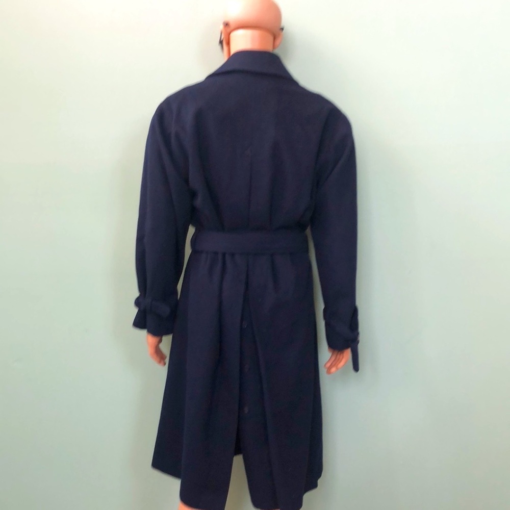 GIVENCHY Men's Long Navy Blue Coat - Size 50